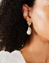 Molten Pearl Drop Earrings , , large