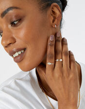 Sterling Silver Moonstone Ring, Silver (ST SILVER), large