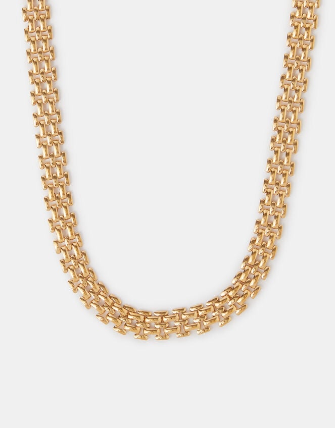 14ct Gold-Plated Watch Link Necklace, , large