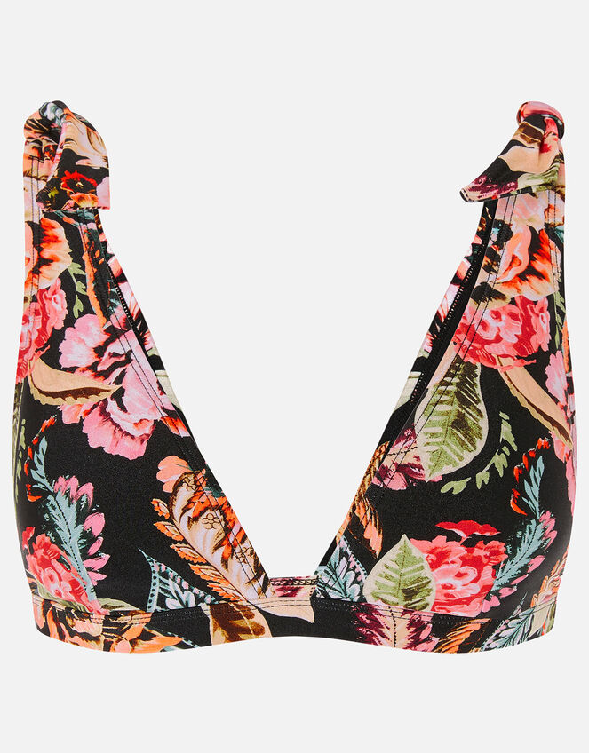 Oriental Print High Apex Bikini Top, Multi (DARKS-MULTI), large