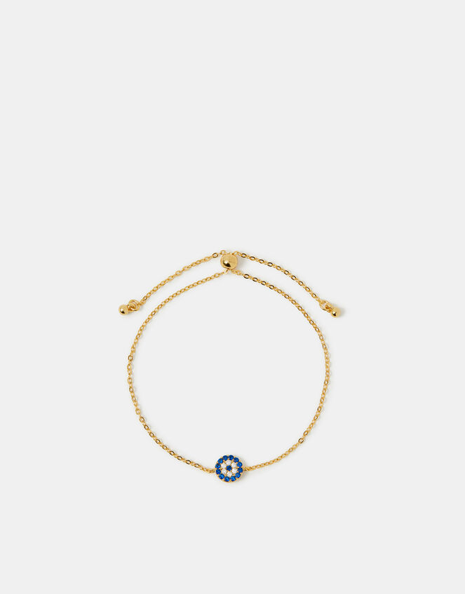 14ct Gold-Plated Evil Eye Bracelet, , large