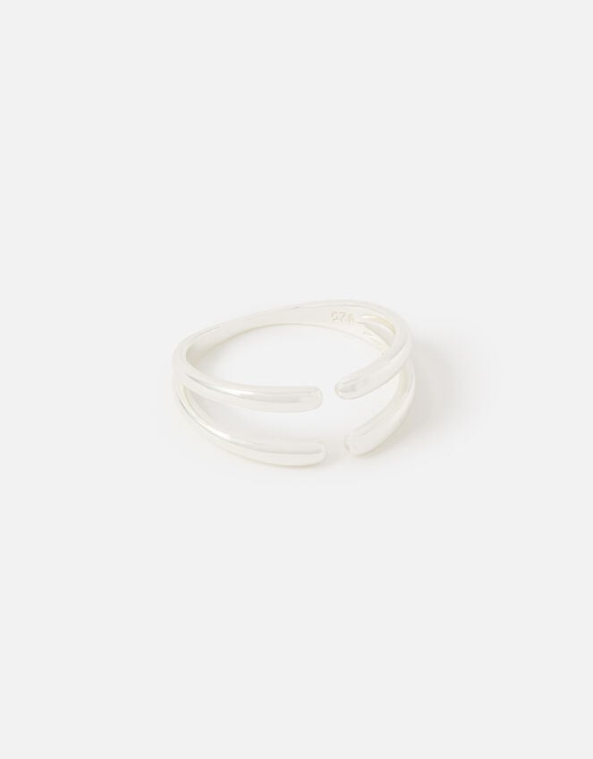 Sterling Silver Claw Ring, Silver (ST SILVER), large