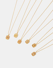 14ct Gold-Plated Initial Tag Pendant Necklace, Gold (GOLD), large