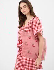 Cherry Stripe Shopper Bag, , large