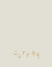 3-Pack 14ct Gold-Plated Pearl Earring Set, , large