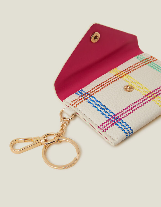 Check Stitch Card Holder Keyring, , large