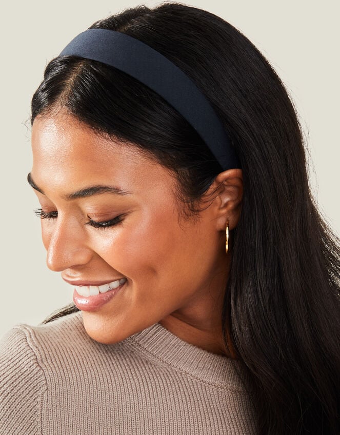 Wide Basic Headband, Blue (NAVY), large