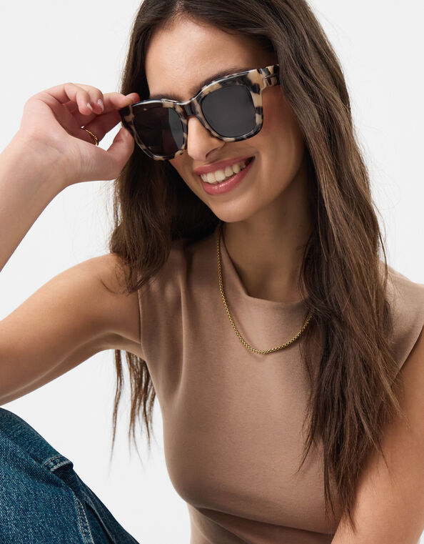 Chunky Tort Square Sunglasses, , large