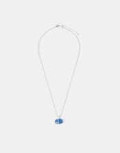 Sterling Silver-Plated Blue Quartz Pendant Necklace, , large