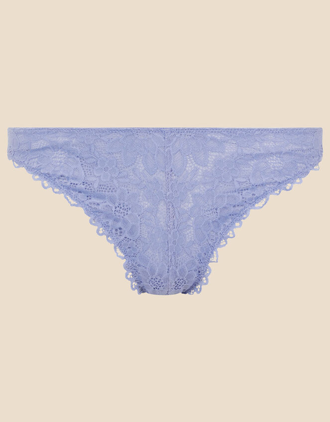 Lace Brazilian Briefs, Blue (BLUE), large