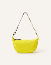 Sling Cross-Body Bag with Recycled Nylon, Yellow (YELLOW), large