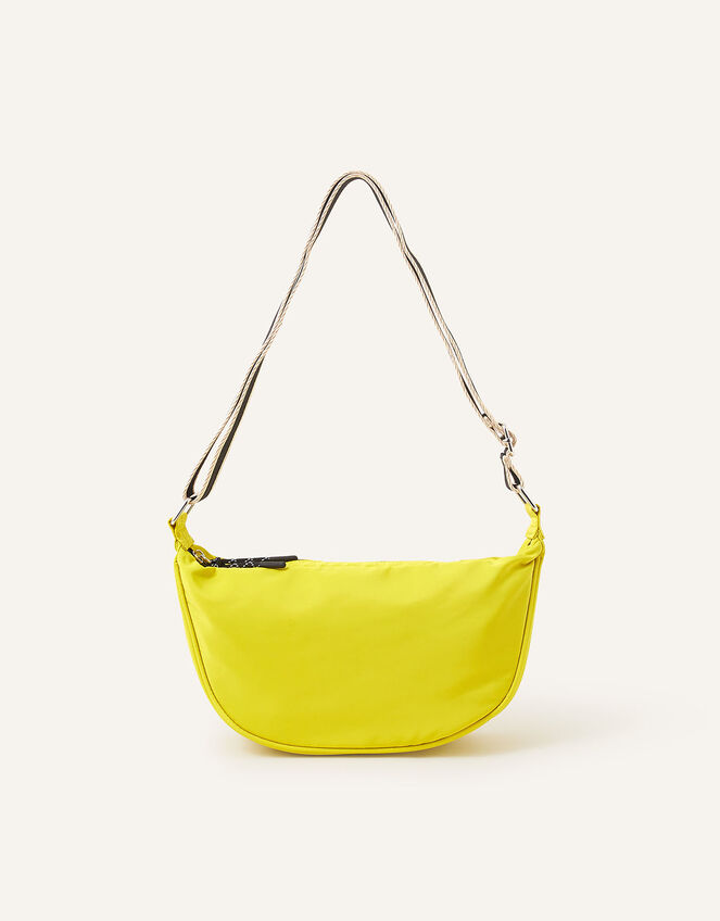 Sling Cross-Body Bag with Recycled Nylon, Yellow (YELLOW), large