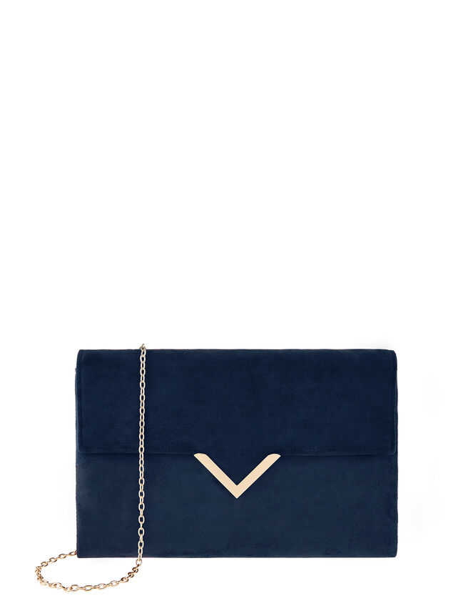 Natalie Suedette Envelope Bag, Blue (NAVY), large