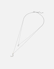 Platinum-Plated Celestial Layered Necklace, , large