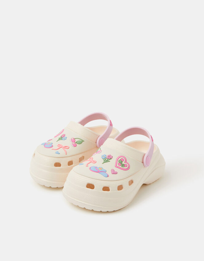 Girls Western Platform Clogs, Ivory (IVORY), large