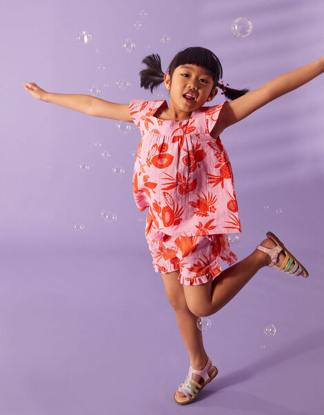 Girls Fruity Floral Top, Pink (PINK), large