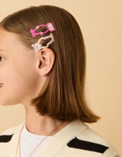 4-Pack Girls Animal Shape Hair Clips, , large