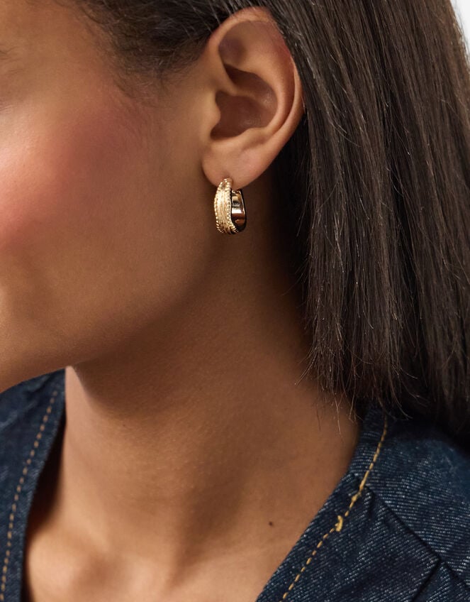 Mini Molten Texture Hoop Earrings, , large