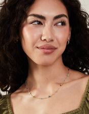 14ct Gold-Plated Beaded Station Necklace, , large