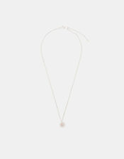 Sterling Silver-Plated Sun Birthstone Necklace, Silver (ST SILVER), large