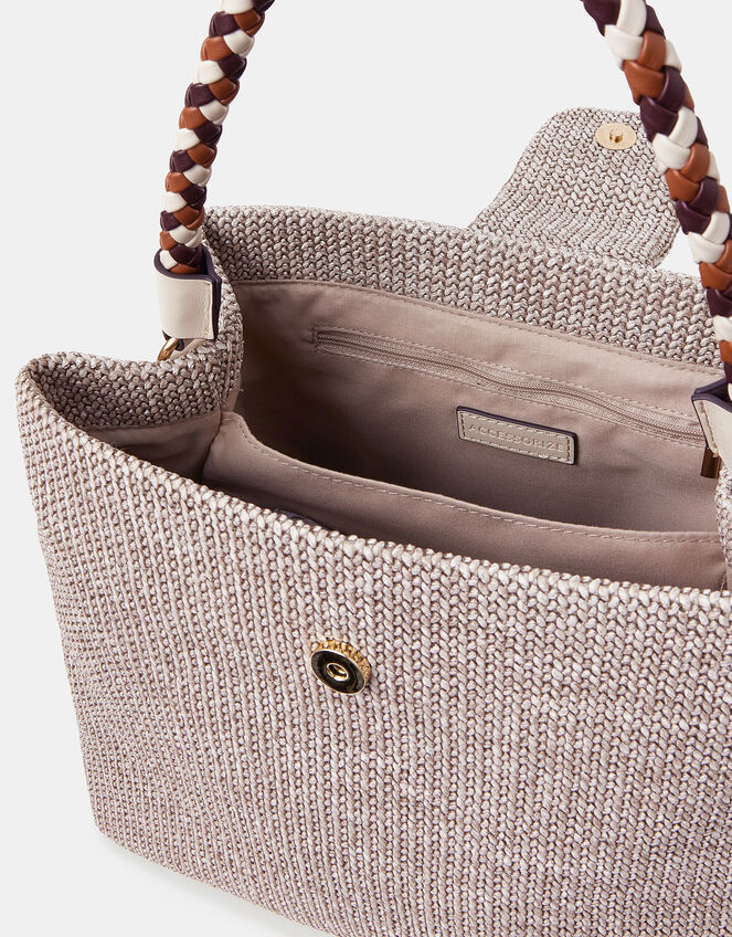 Braid Strap Woven Shoulder Bag, , large