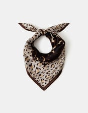 Animal Print Square Satin Scarf, , large