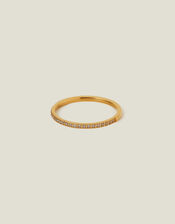 Stainless Steel Sparkle Band Ring, Gold (GOLD), large
