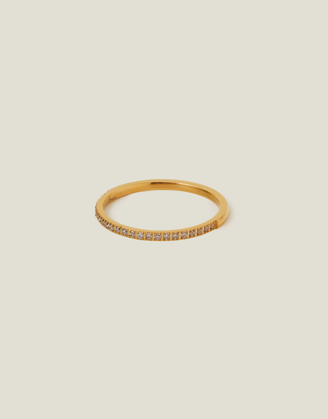 Stainless Steel Sparkle Band Ring, Gold (GOLD), large