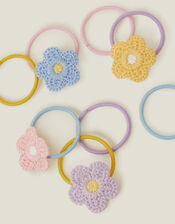 8-Pack Girls Crochet Flower Hair Bands, , large