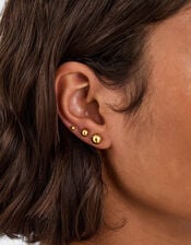 3-Pack Stainless Steel Ball Stud Earrings, , large