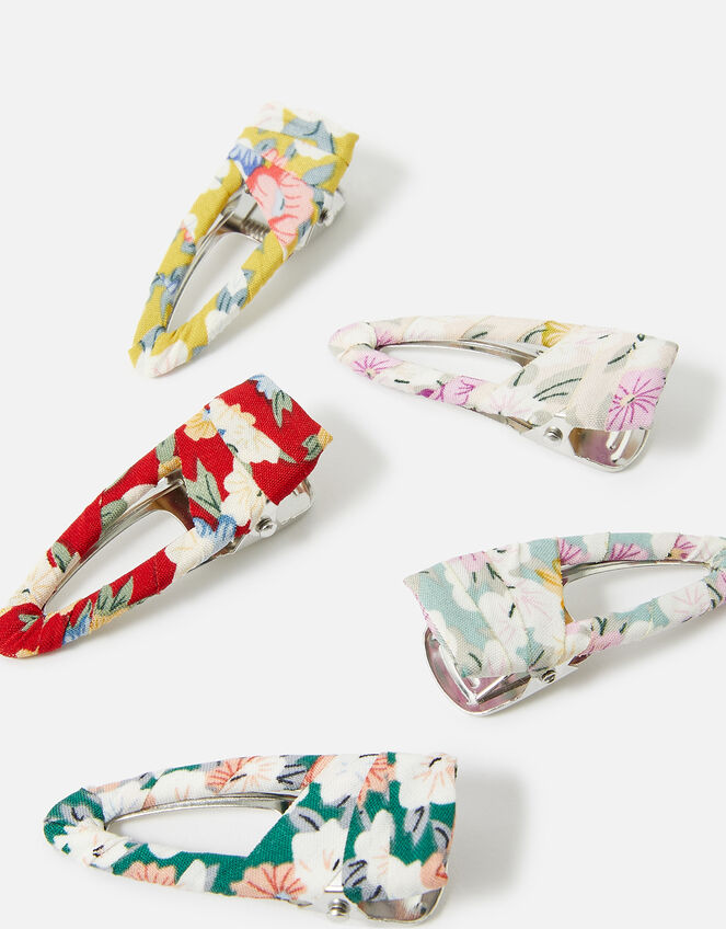 Ditsy Wrapped Hair Clip Multipack, , large