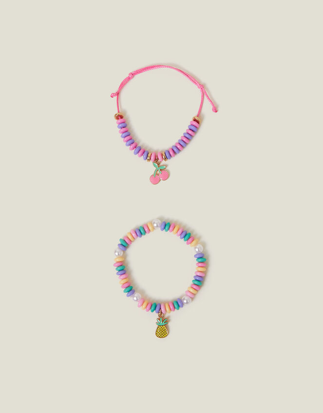 2-Pack Girls Fruit Beaded Bracelets, , large