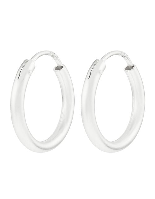Sterling Silver Chunky Tube Hoops Sterling silver Accessorize UK
