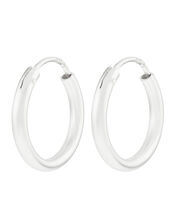 Sterling Silver Chunky Tube Hoops, , large