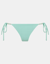Bead Strap Textured Bikini Bottoms, Green (LIGHT GREEN), large