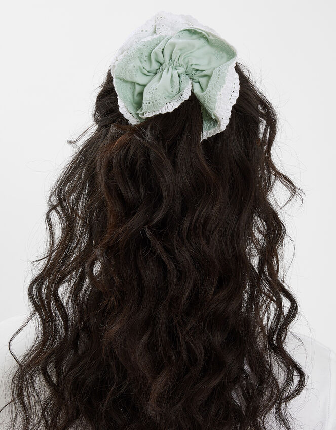 Double Broderie Hair Scrunchie, , large
