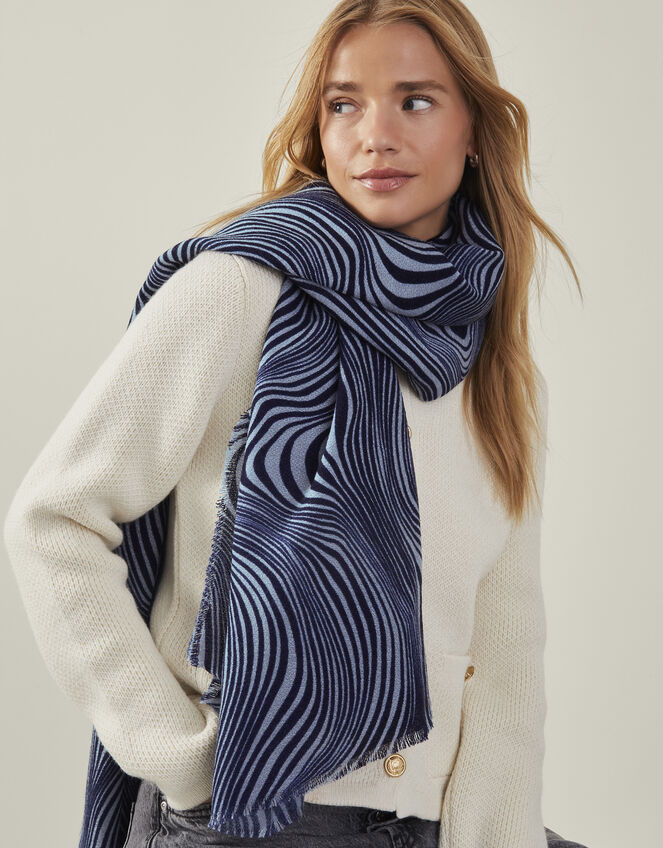 Swirl Print Midweight Scarf, , large