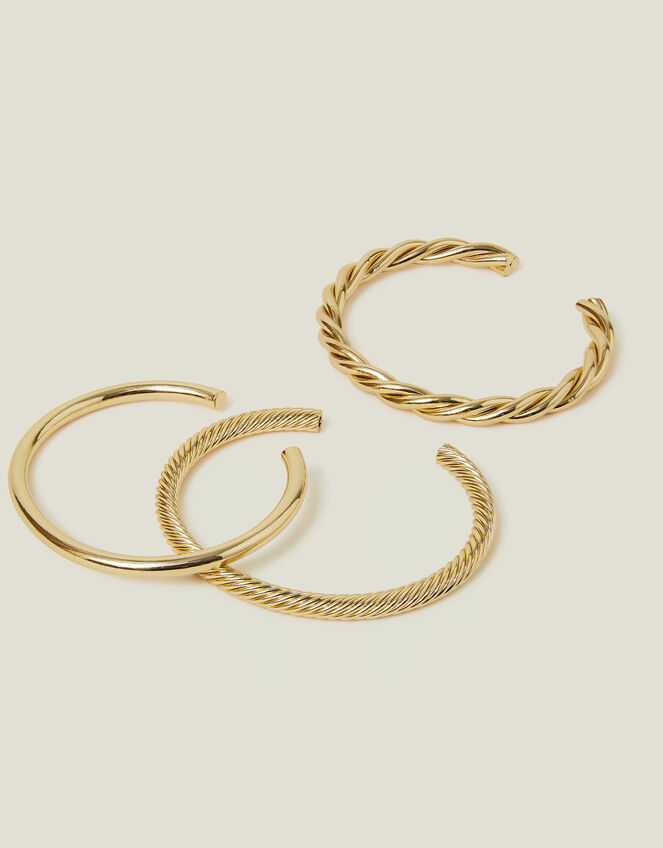 3-Pack Twisted Bangles, Gold (GOLD), large