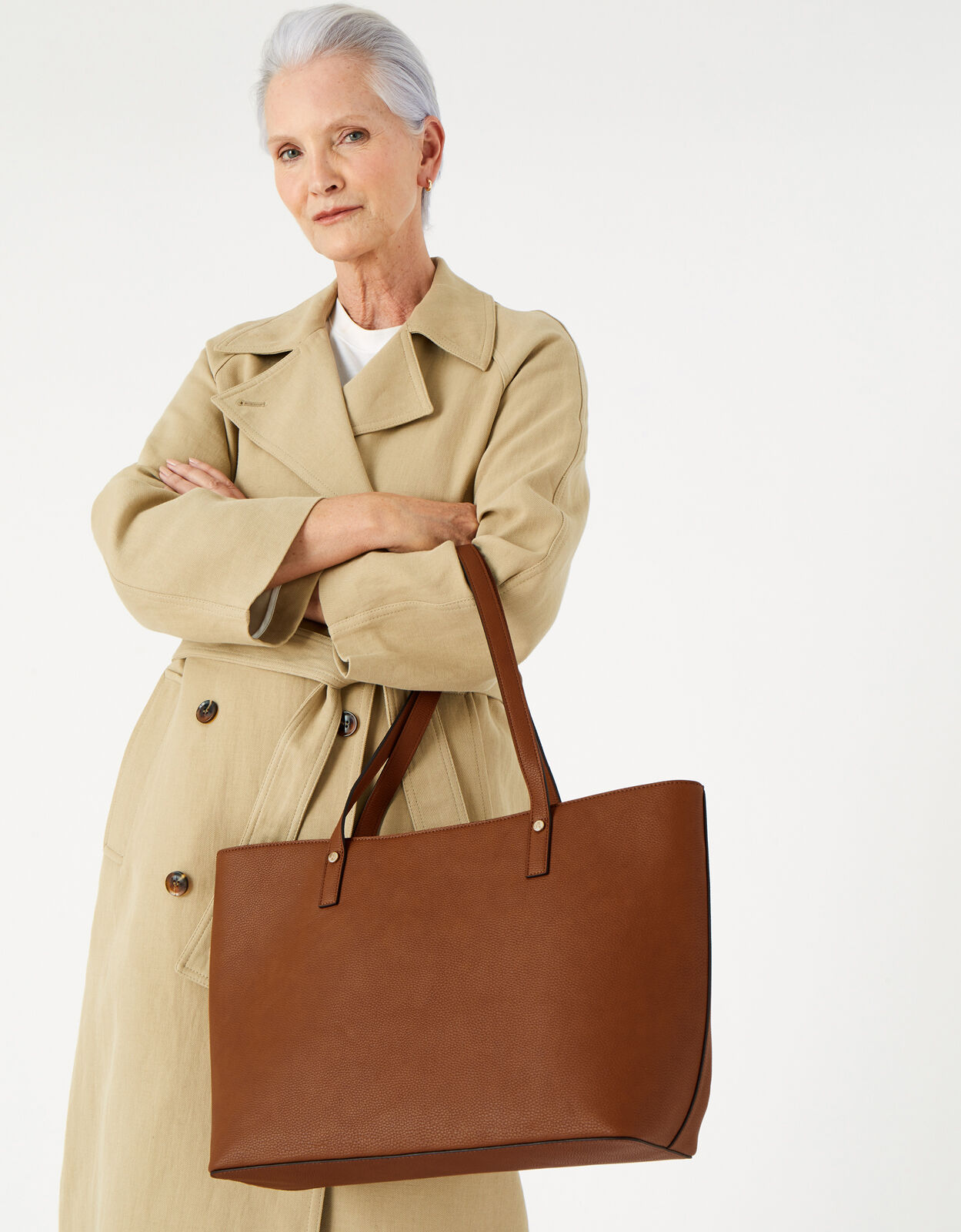 Toni Tote Bag with Pouch Tan
