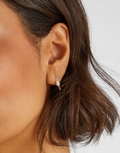 3-Pack Sterling Silver-Plated Stud & Pearl Drop Earrings, , large