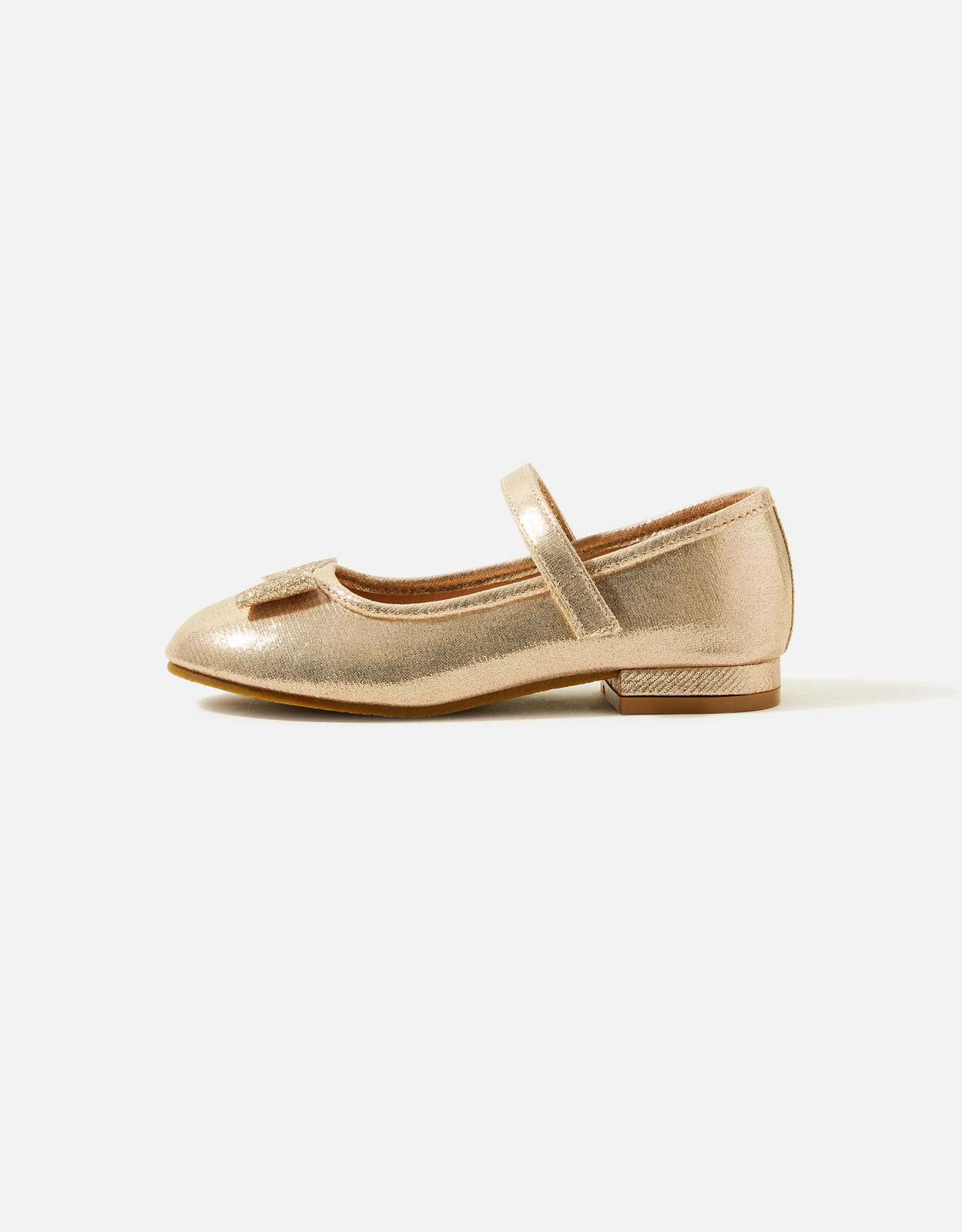 Girls Bow Mini Heels Gold Girls shoes Accessorize UK