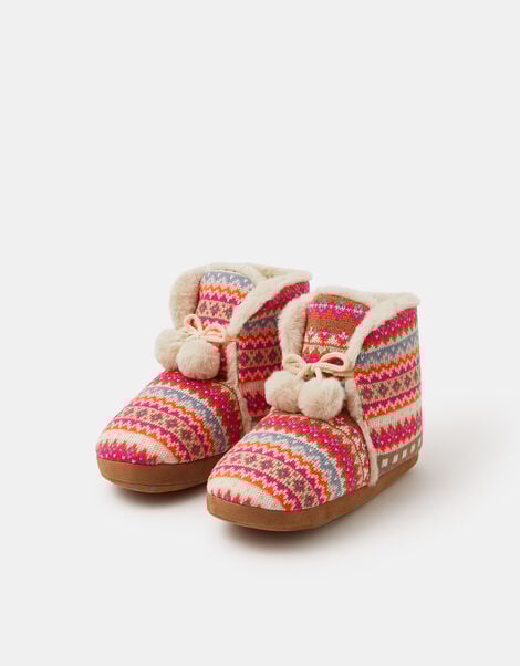 Fair Isle Slipper Boots, Multi (BRIGHTS MULTI), large