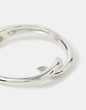 Twist Knot Hinge Bangle Silver, , large
