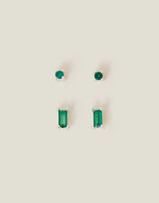 Sterling Silver Earrings Set of Two, , large