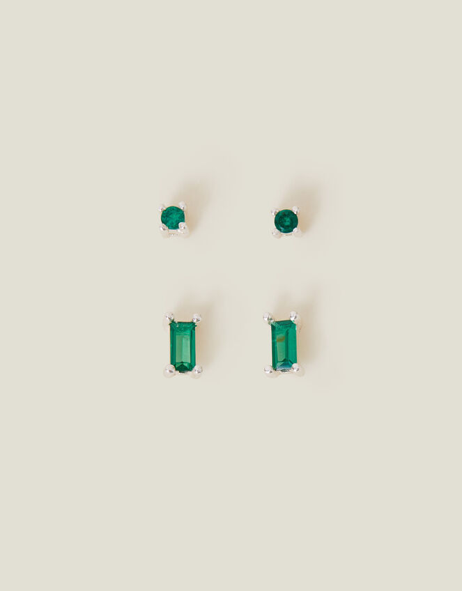 Sterling Silver Earrings Set of Two, , large