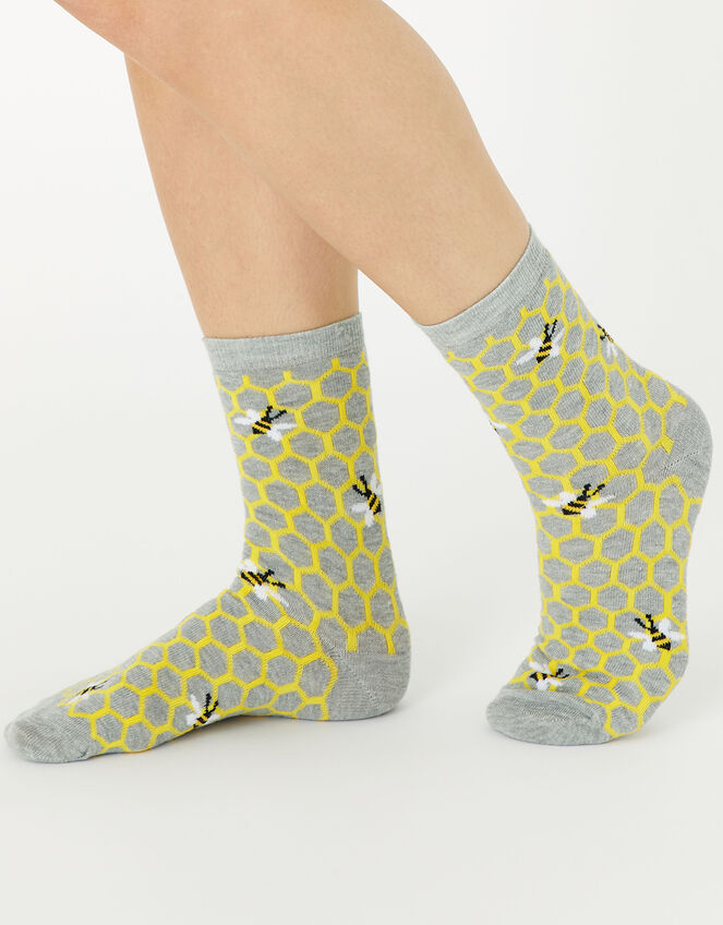 Queen Bee Socks, Grey (GREY), large