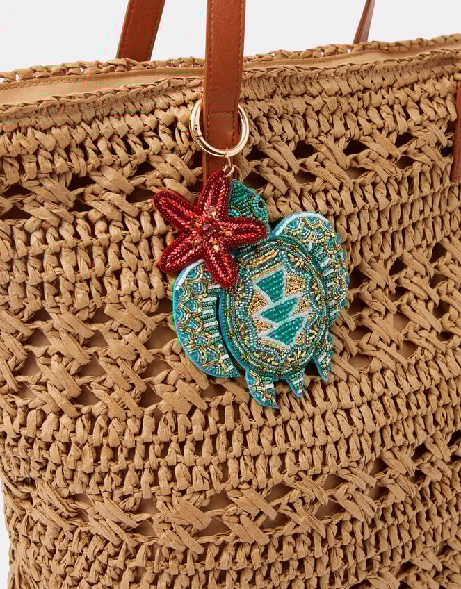 Beaded Turtle Bag Charm, , large