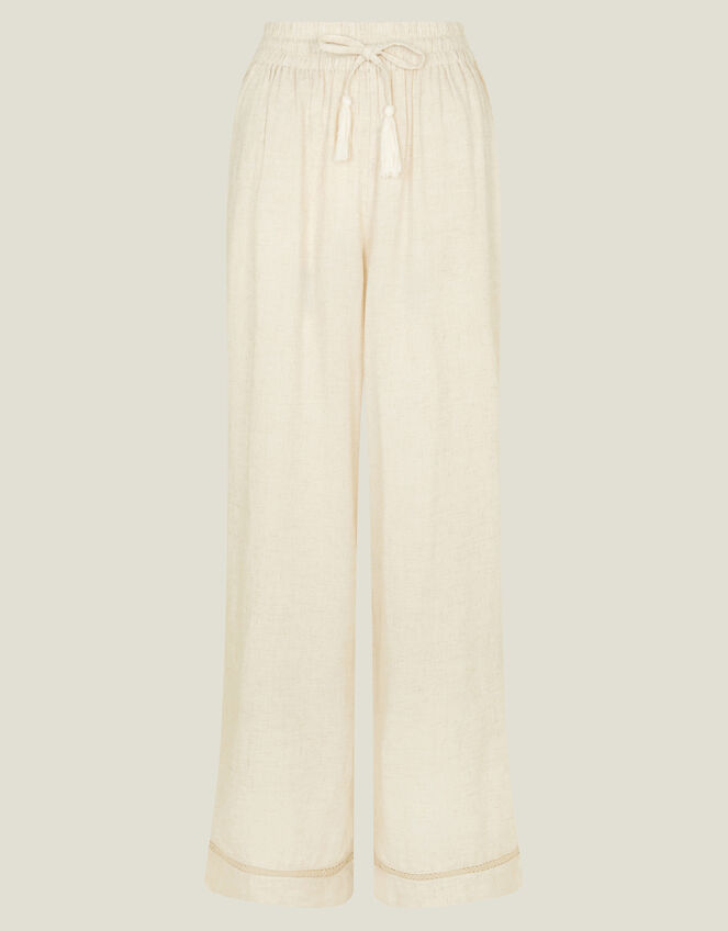 Wide Leg Beach Trousers, Camel (BEIGE), large