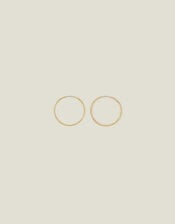 14ct Gold-Plated Thin Hoop Earrings, , large