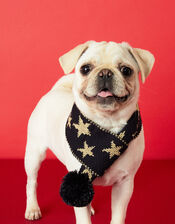 Starry Night Knit Dog Scarf, Blue (NAVY), large